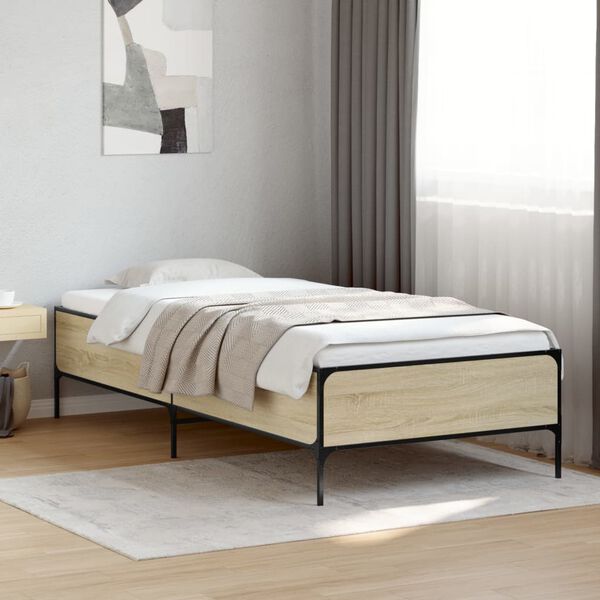 vidaXL Bed Frame without Mattress Sonoma Oak 90x190 cm Single