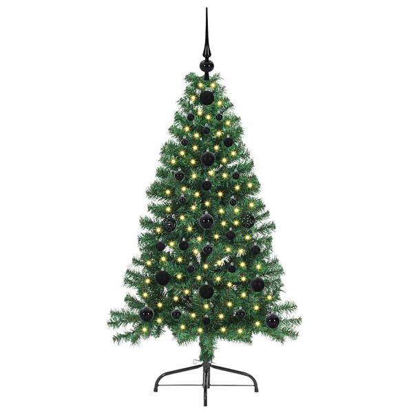 vidaXL Artificial Pre-lit Christmas Tree Green 120 cm PVC