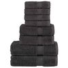 vidaXL Towel Set | Anthracite | 100% Ring-Spun Cotton | Guest, Hand, Shower