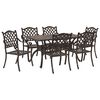 vidaXL Garden Dining Set 7 pcs Bronze Aluminium