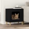 vidaXL Cat House Black 51 x 30 x 52 cm Engineered Wood