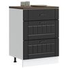 vidaXL Kitchen Base Cabinet "Lucca" Black Engineered Wood