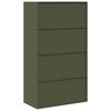 vidaXL Storage Cabinet 2 pcs Olive Green 80 x 40 x140 cm Steel