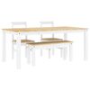 vidaXL 4 Piece Dining Set PANAMA White Solid Wood Pine