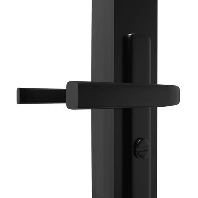 vidaXL Interior Door ESG Glass and Aluminium 76x201.5 cm Black