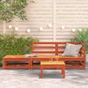 vidaXL Garden Sofa with Footstool 2-Seater Wax Brown Solid Wood Pine