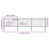 vidaXL Garden Fence with Hoop Top Steel 537x120 cm Black