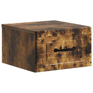 vidaXL Wall-Mounted Bedside Cabinet Smoked Oak 34.5 x 33 x 20 cm
