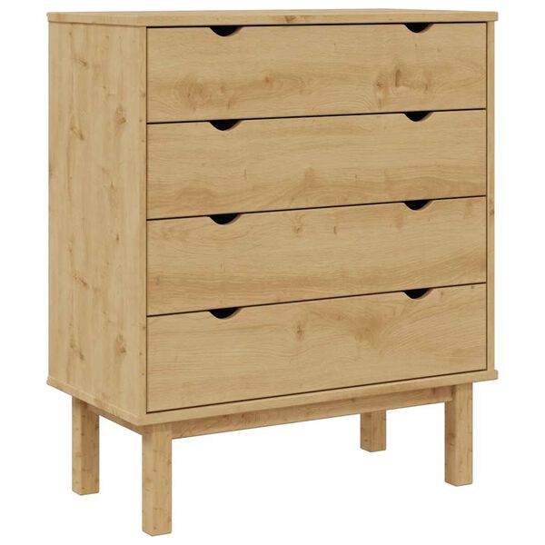 vidaXL Drawer Cabinet OTTA 76.5x39.5x90cm Solid Wood Pine