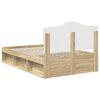 vidaXL Bed Frame Sonoma Oak 135 x 190 cm Solid Pine Wood