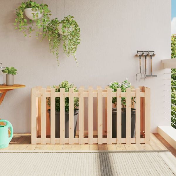 vidaXL Garden Raised Bed with Fence Design 150x50x70 cm Solid Wood Pine