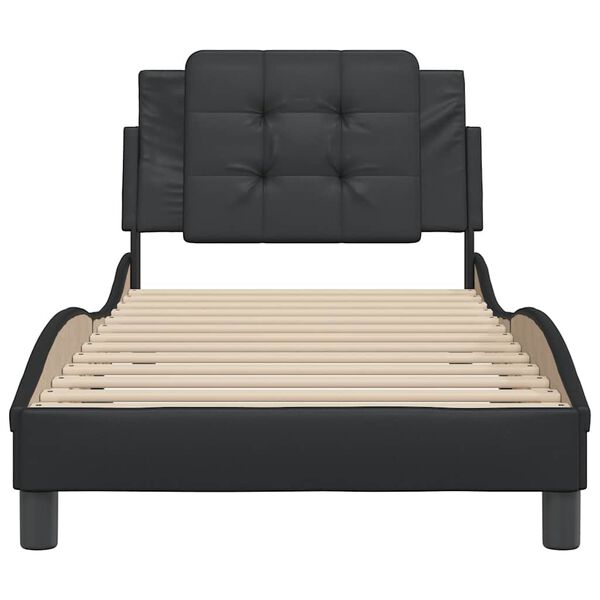 vidaXL Bed Frame without Mattress "Zadar" Black 90x200 cm Faux Leather