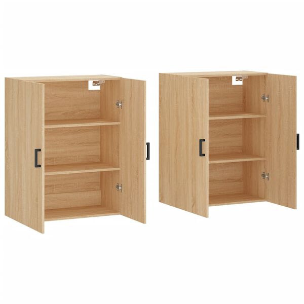 vidaXL Wall Mounted Cabinets 2 pcs Sonoma Oak 69.5x34x90 cm