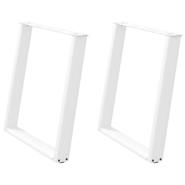 vidaXL Dining Table Legs U-Shaped 2 pcs White 80x(72-73) cm Steel