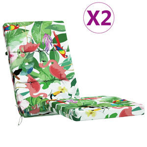 vidaXL Deck Chair Cushions 2 pcs Multicolour Oxford Fabric