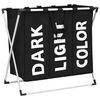 vidaXL 3-Section Laundry Sorter Black