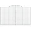 vidaXL Arched Gabion Baskets 6 pcs 300x30x180/200 cm Galvanised Iron