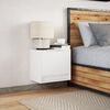 vidaXL Wall-mounted Bedside Cabinet with LED Lights White