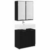 vidaXL Bathroom Cabinet Set with Shelf 2 pcs Black Oak Engineered Wood