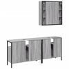 vidaXL 3 Piece Bathroom Cabinet Set Grey Sonoma Engineered Wood