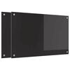 vidaXL Kitchen Backsplash 2 pcs Black 80 x 50 cm Tempered Glass