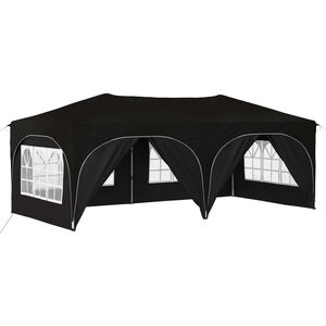 vidaXL Pop-up Party Tent Black 575 x 288 x 245 cm Oxford Fabric