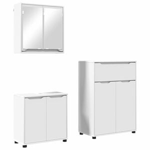 vidaXL Bathroom Furniture Set with Drawer 3 pcs White Engineered Wood