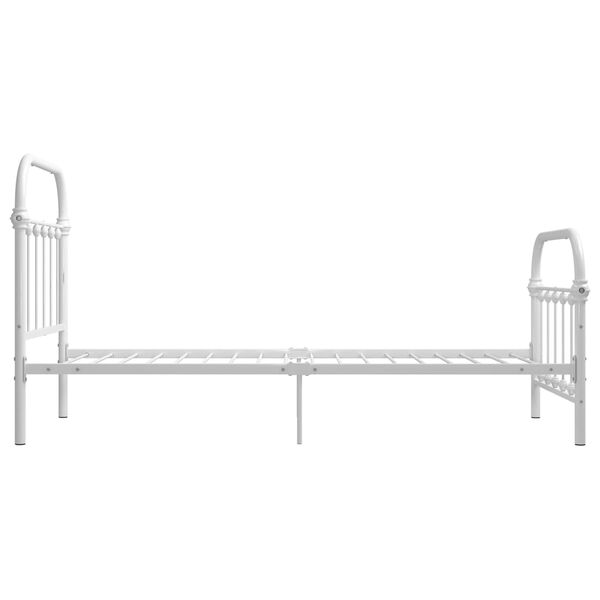 vidaXL Bed Frame without Mattress White Metal 100x200 cm