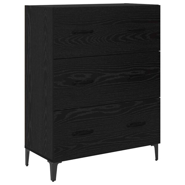 vidaXL Sideboard Black Oak 69.5 x 34 x 90 cm Engineered Wood and Iron