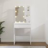 vidaXL Dressing Table with LED High Gloss White 60x40x140 cm
