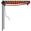 vidaXL Manual Retractable Awning with LED 3.5x2.5 m Orange and Brown