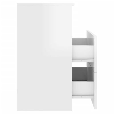 vidaXL Bed Cabinet High Gloss White 50x32x60cm