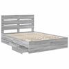 vidaXL Bed Frame with Drawer Grey Sonoma 160 x 200 cm Engineer Wood