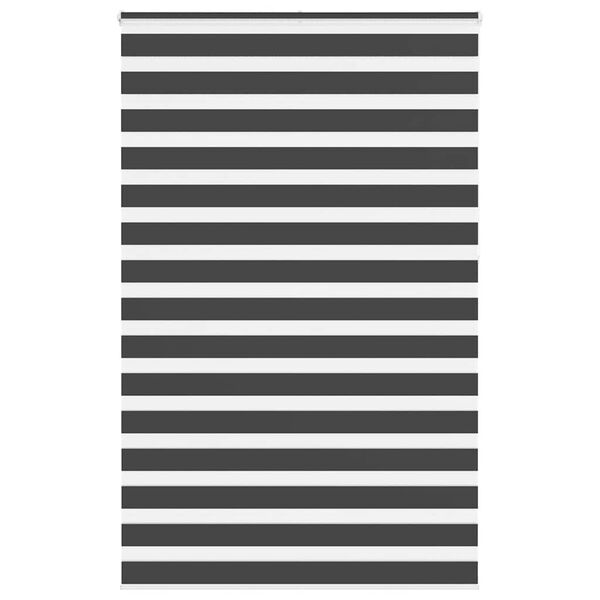 vidaXL Zebra Blind Black 150x230 cm Fabric Width 145.9 cm Polyester