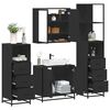 vidaXL 4&nbsp;Piece Bathroom Furniture Set&nbsp;Black Engineered Wood