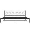 vidaXL Metal Bed Frame without Mattress with Headboard Black 193x203cm