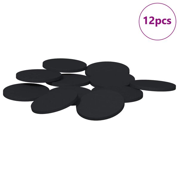vidaXL Furniture Feet Pads 12 pcs Black &Oslash; 30 x 2 mm EVA