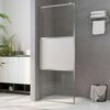 vidaXL Walk-in Shower Wall with Half Frosted ESG Glass 115x195 cm