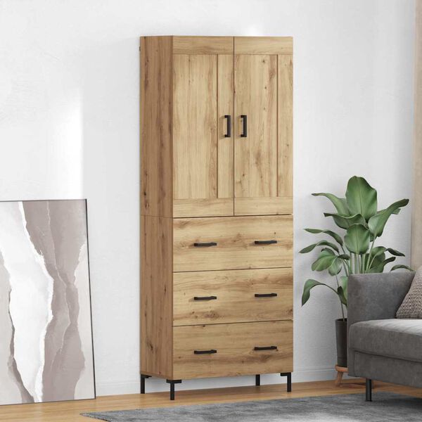 vidaXL Highboard with Drawer 2 pcs Artisan Oak Engineered Wood