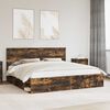 vidaXL Bed Frame Smoked Oak 200 x 200 cm Solid Pine Wood