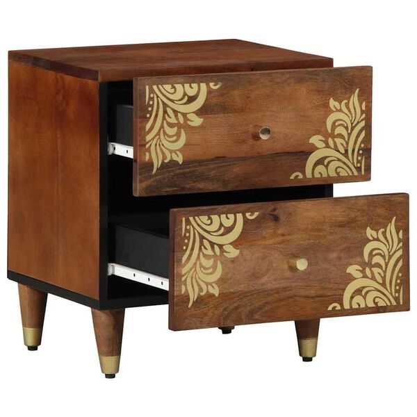 vidaXL Bedside Cabinet with Drawer 2 pcs Honey Brown 40 x 33 x 46 cm