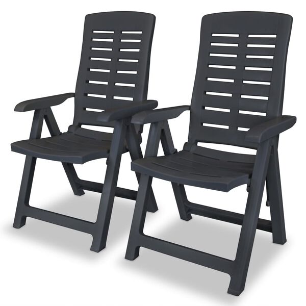 vidaXL 3 Piece Bistro Set Plastic Anthracite