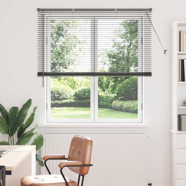 vidaXL Venetian Blinds Manual Dark Grey 175 x 125 cm Aluminium