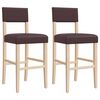vidaXL Bar Chairs 2 pcs Solid Wood Rubber and Faux Leather