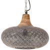 vidaXL Industrial Hanging Lamp Grey Iron & Solid Wood 40 cm E27