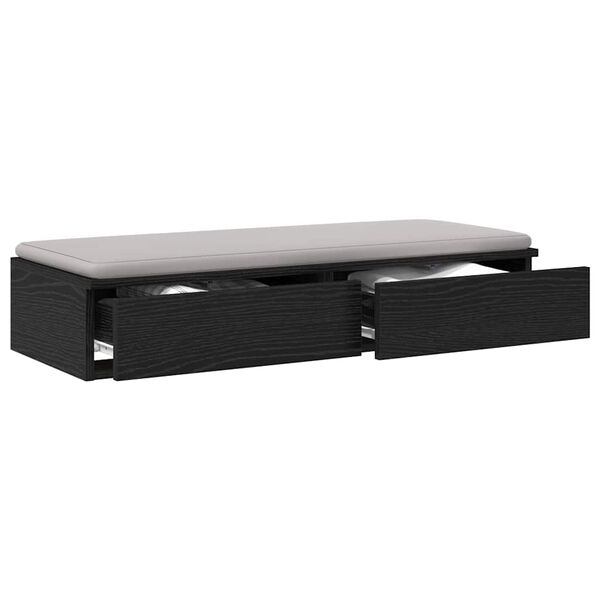 vidaXL Bed Drawers Black Oak 90 x 36.5 x 16.5 cm Engineered Wood