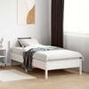 vidaXL Bed Frame without Mattress White 75x190 cm Small Single Solid Wood Pine