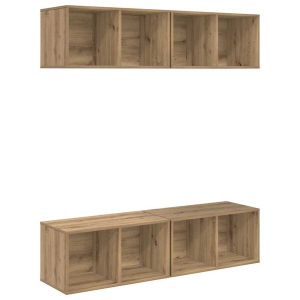 vidaXL TV Cabinet Set Wall-mounted 4 pcs Artisan Oak 37 x 37 x 72 cm