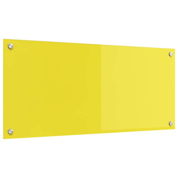 vidaXL Kitchen Backsplash Yellow 90 x 40 x 0.6 cm Tempered Glass