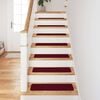 vidaXL Anti-slip Stair Mats 15 pcs Bordeaux 75 x 20 cm PP